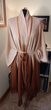 Load image into Gallery viewer, Cantelope/Rust Knit Wrap Shawl with Attached Belt