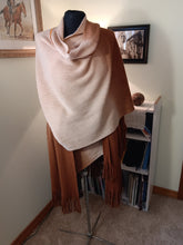 Load image into Gallery viewer, Cantelope/Rust Knit Wrap Shawl with Attached Belt