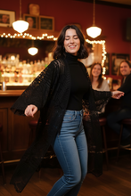 Load image into Gallery viewer, Long Black Lace Kimono