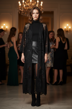 Load image into Gallery viewer, Long Black Lace Kimono