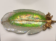 Load image into Gallery viewer, Glow-in-the-Dark Feather Dish with Gold Leaf