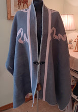 Load image into Gallery viewer, Pink and Gray Reversible  Heavy Cotton Fleece Wrap  Brooks Brothers Design