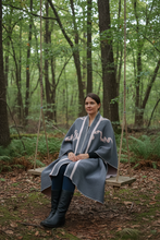 Load image into Gallery viewer, Pink and Gray Reversible  Heavy Cotton Fleece Wrap  Brooks Brothers Design