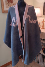 Load image into Gallery viewer, Pink and Gray Reversible  Heavy Cotton Fleece Wrap  Brooks Brothers Design